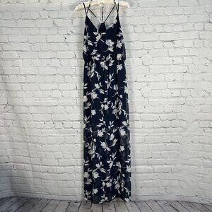Sienna‎ Sky Women's Floral Print Sleeveless Summer Maxi Dress, Size Large, Navy
